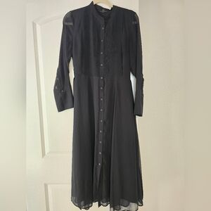 Banana Republic Elegant Black Button-Down Dress